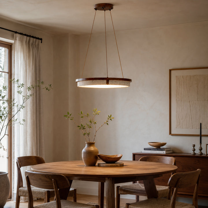 Tavorune Travertine Ring Pendant Light 4
