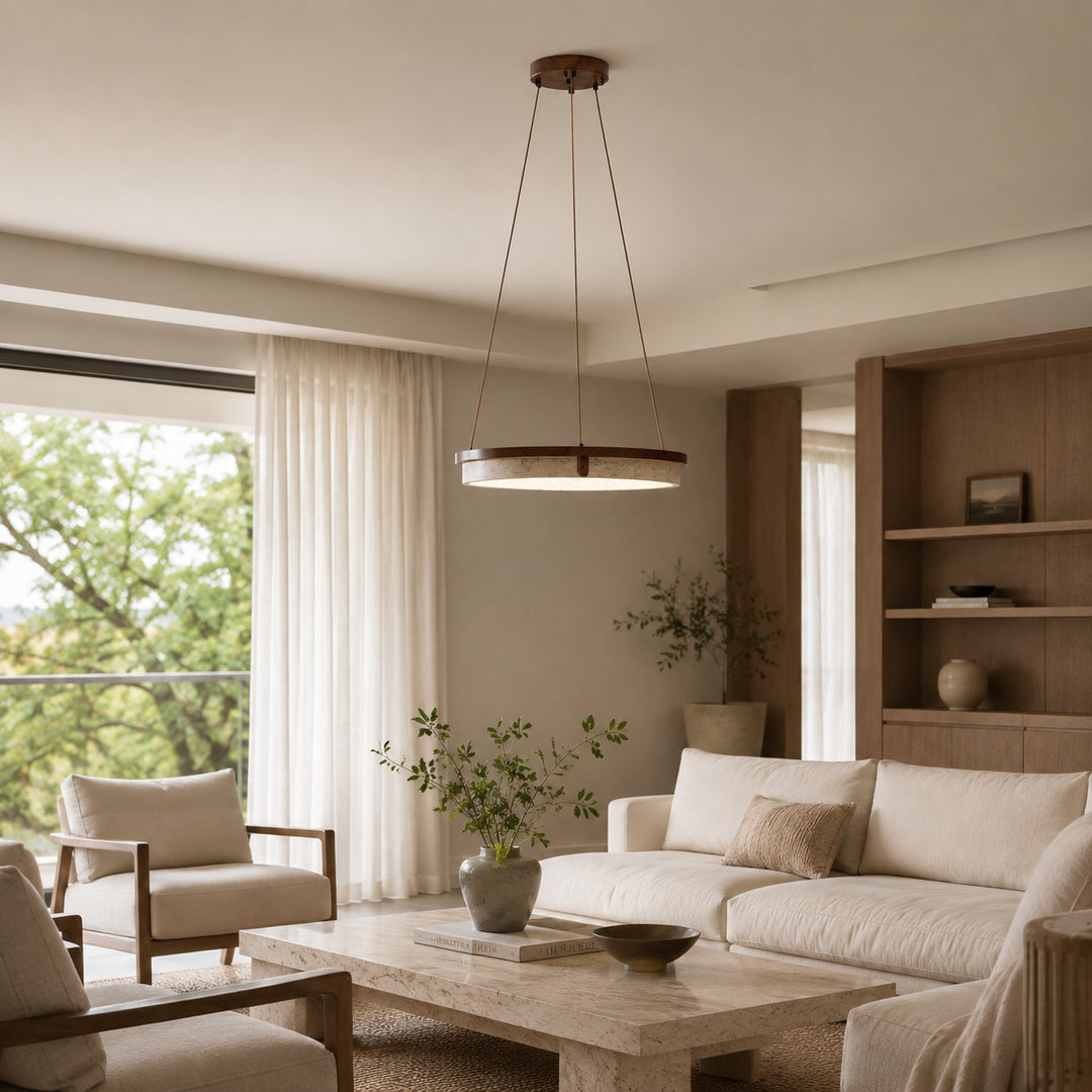 Tavorune Travertine Ring Pendant Light 5