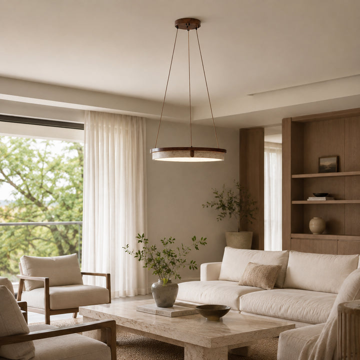 Tavorune Travertine Ring Pendant Light 5