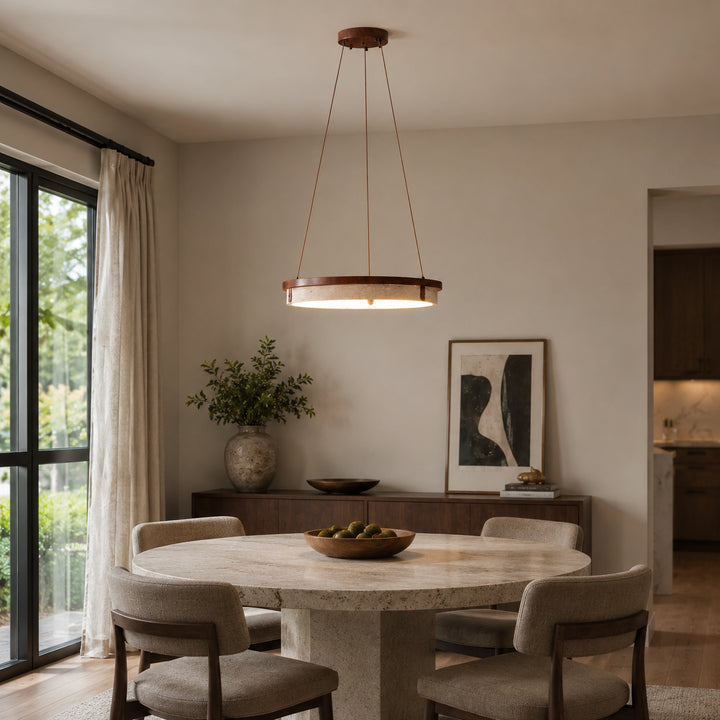 Tavorune Travertine Ring Pendant Light 6