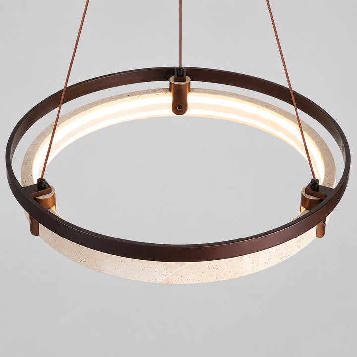 Tavorune Travertine Ring Pendant Light 7