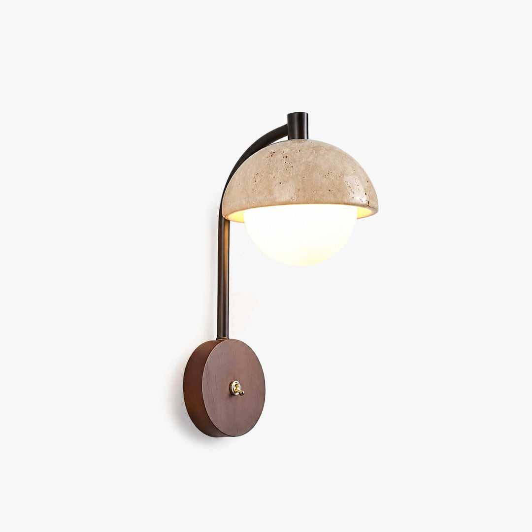Tavrele Travertine Globe Wall Lamp 7