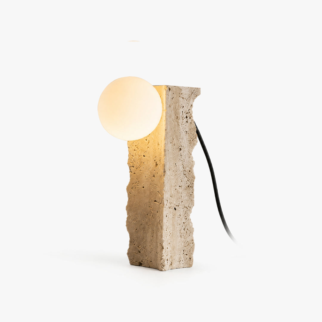 Tavrell Travertine Globe Table Lamp 7