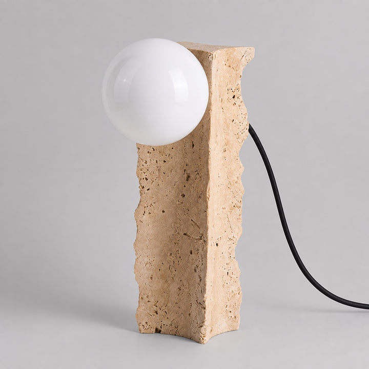 Tavrell Travertine Globe Table Lamp 9
