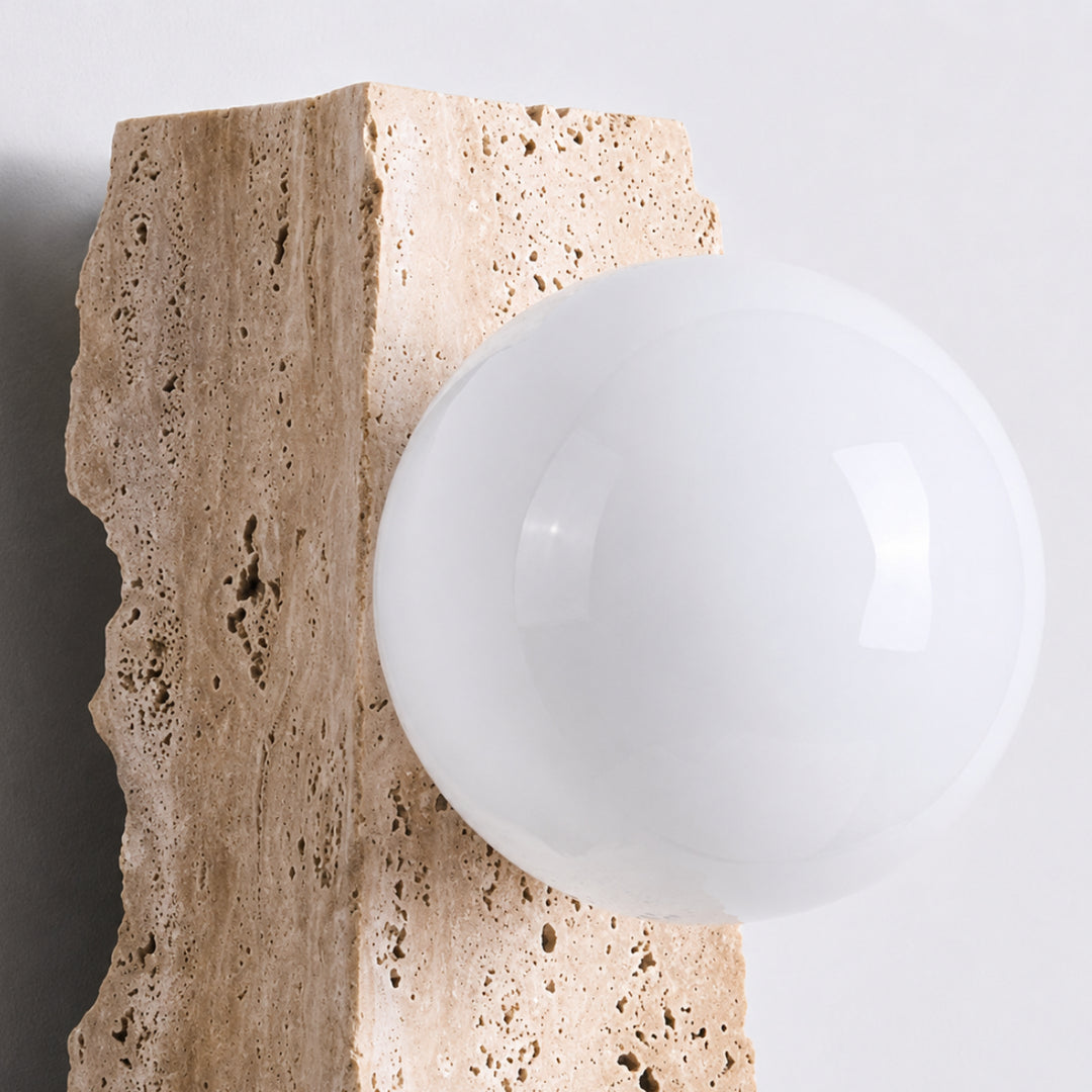 Tavrell Travertine Globe Wall Lamp 7