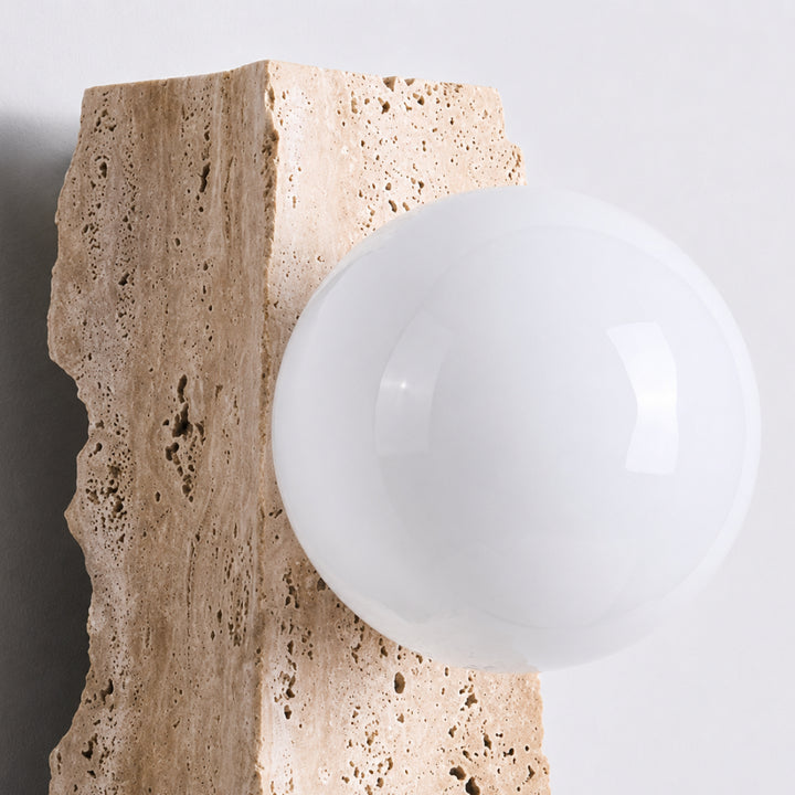 Tavrell Travertine Globe Wall Lamp 7