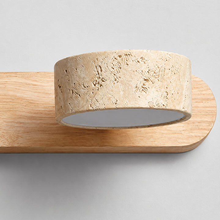 Tavreni Travertine Wood Wall Lamp 14
