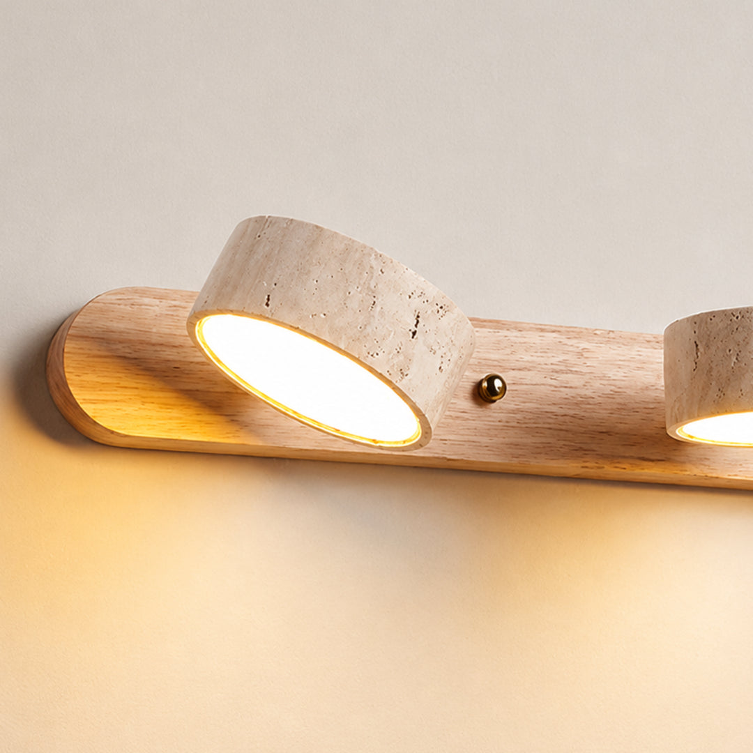 Tavreni Travertine Wood Wall Lamp 15