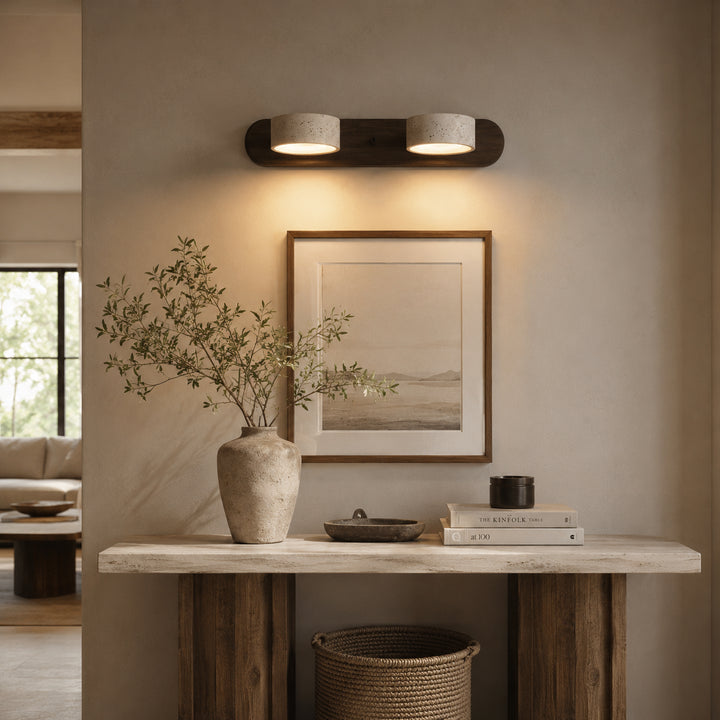 Tavreni Travertine Wood Wall Lamp 3