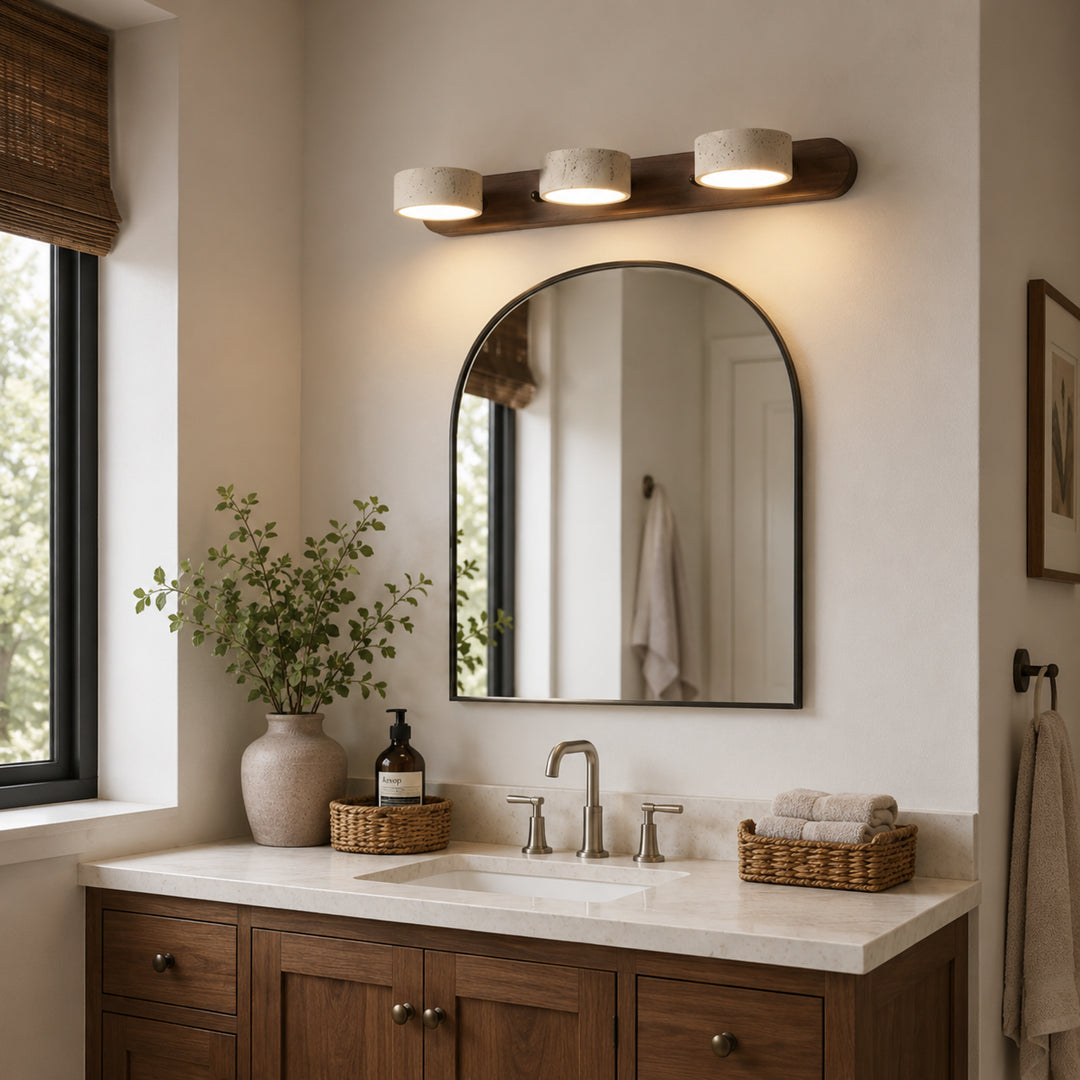 Tavreni Travertine Wood Wall Lamp 6