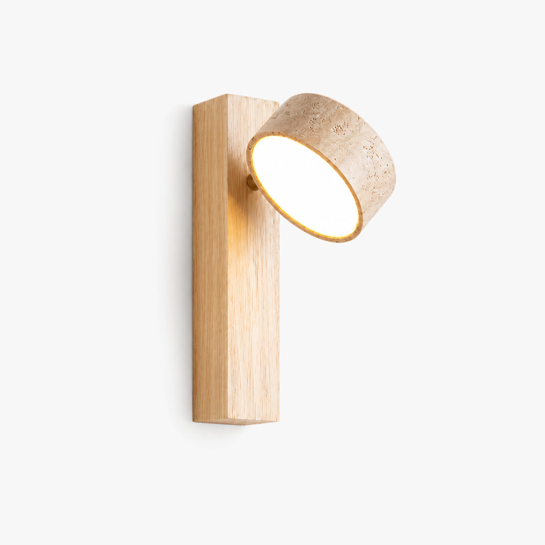Tavreno Travertine Wood Wall Lamp 10