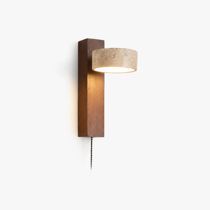 Tavreno Travertine Wood Wall Lamp 11