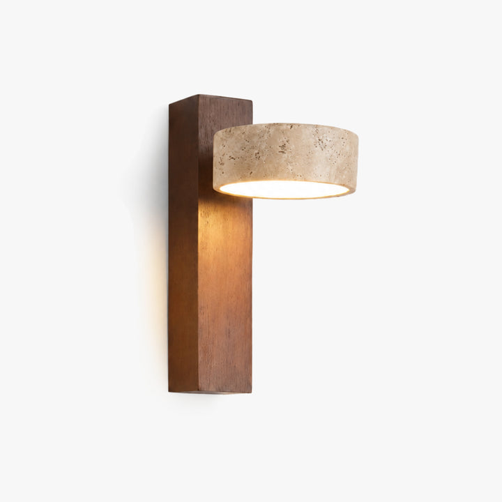 Tavreno Travertine Wood Wall Lamp 12