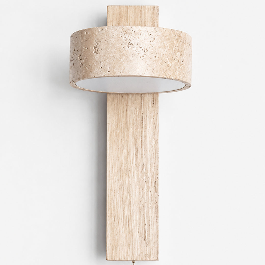 Tavreno Travertine Wood Wall Lamp 13