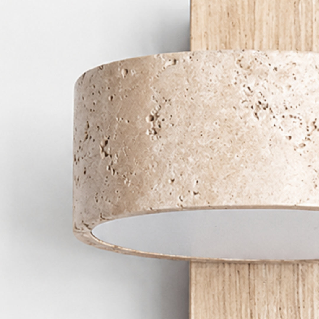 Tavreno Travertine Wood Wall Lamp 14