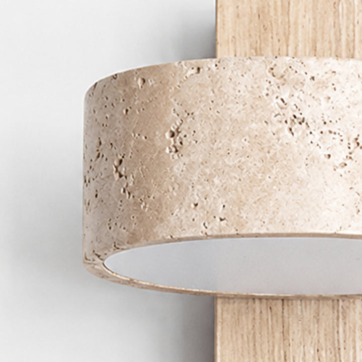Tavreno Travertine Wood Wall Lamp 14