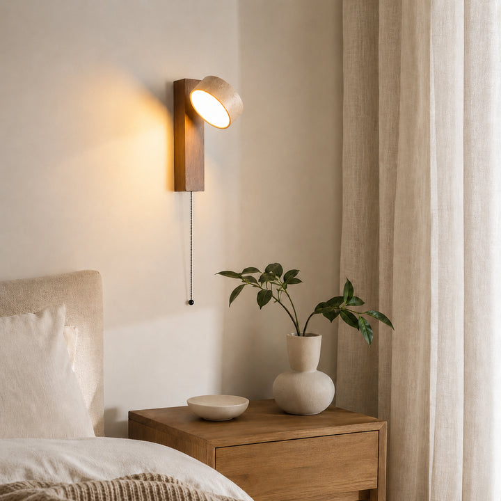 Tavreno Travertine Wood Wall Lamp 6