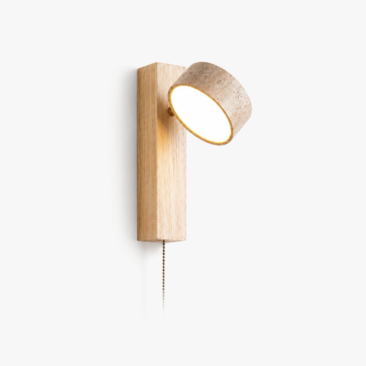 Tavreno Travertine Wood Wall Lamp 9
