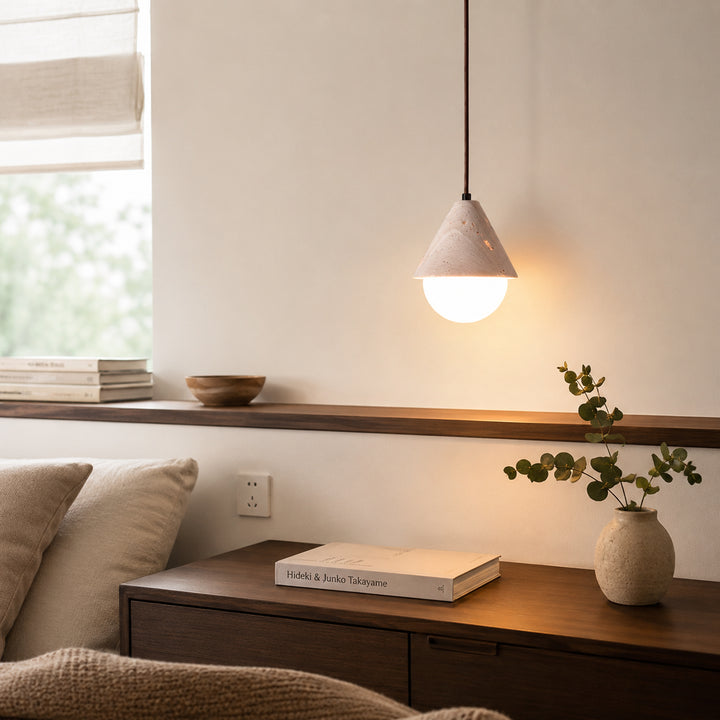 Tervale Travertine Globe Pendant Light 1