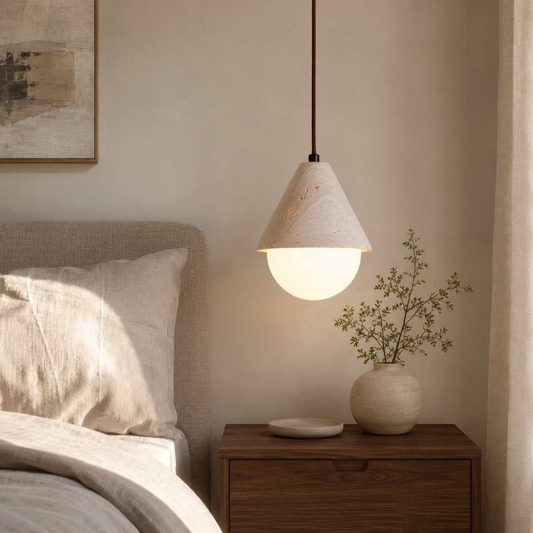 Tervale Travertine Globe Pendant Light 3