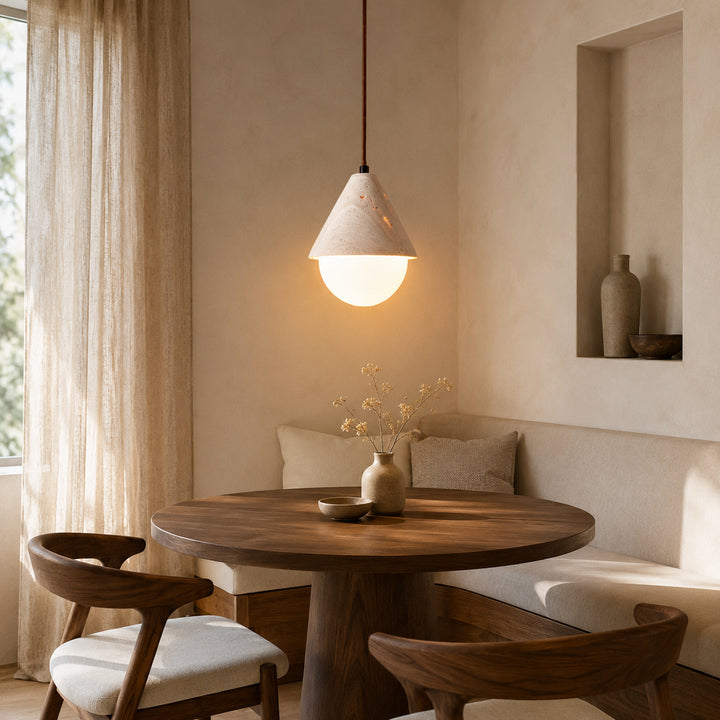 Tervale Travertine Globe Pendant Light 4