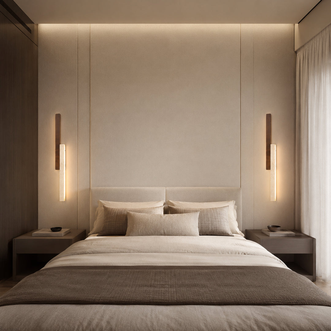 Tervalune Travertine Wood Wall Lamp 3