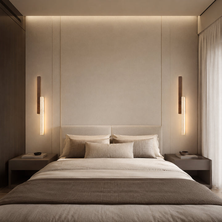Tervalune Travertine Wood Wall Lamp 3
