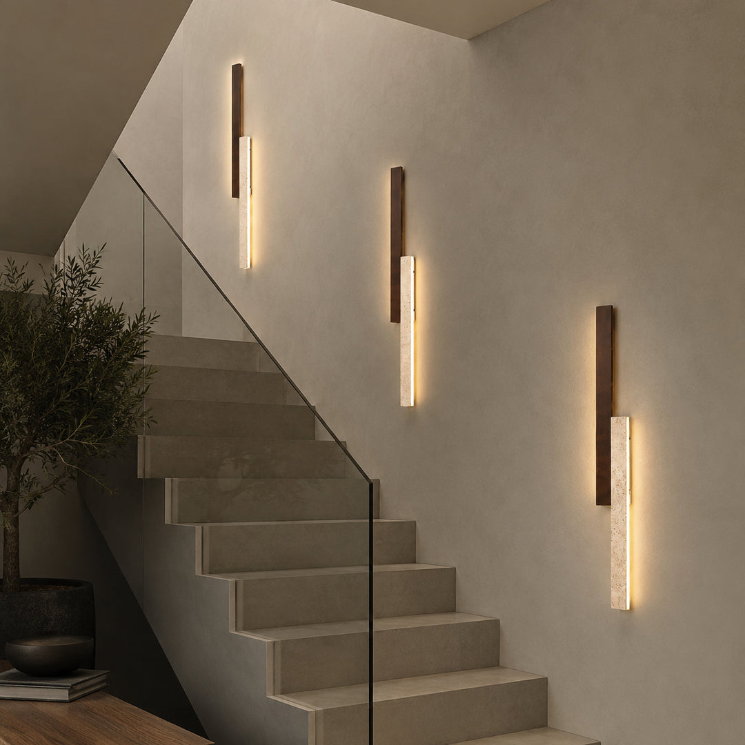 Tervalune Travertine Wood Wall Lamp 4