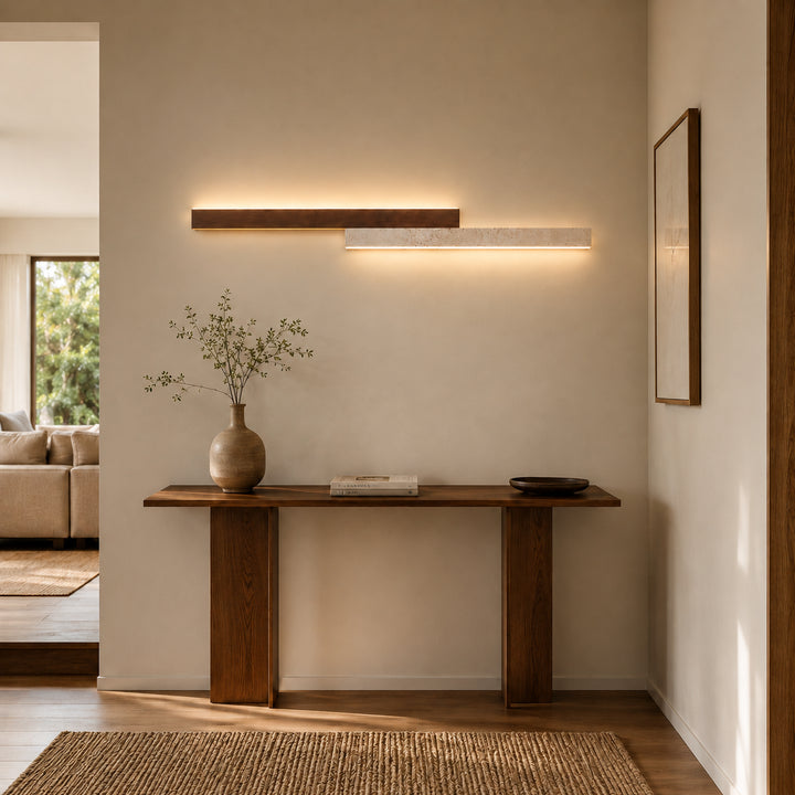 Tervalune Travertine Wood Wall Lamp 5