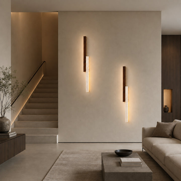 Tervalune Travertine Wood Wall Lamp 8