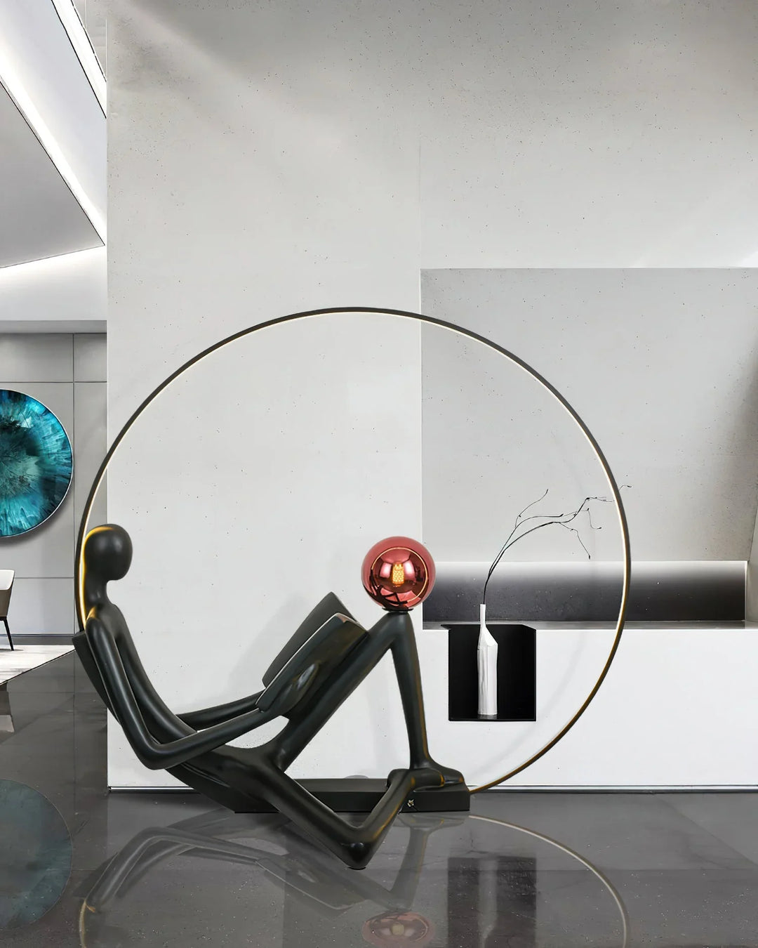 Thinker Sculpture Floor Lamp 12