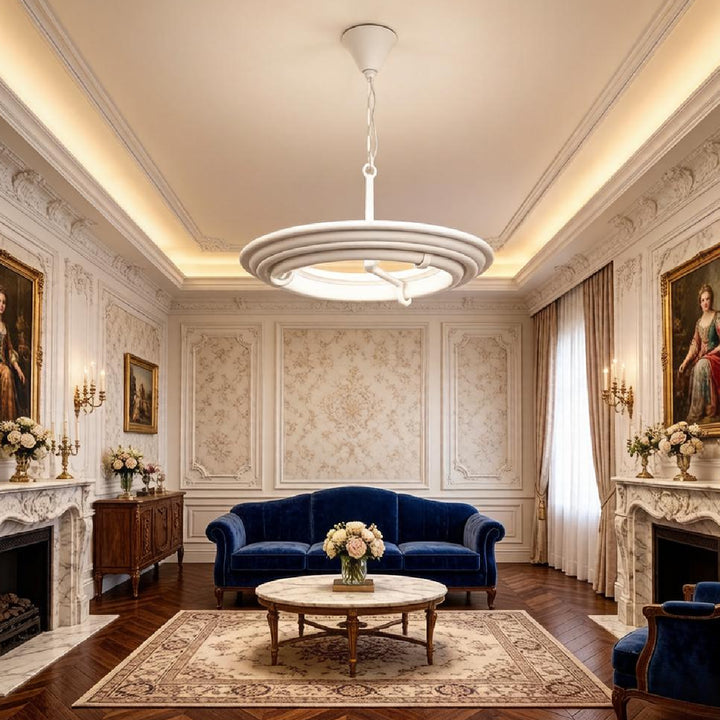 Tiered Plaster Ring Chandelier 12