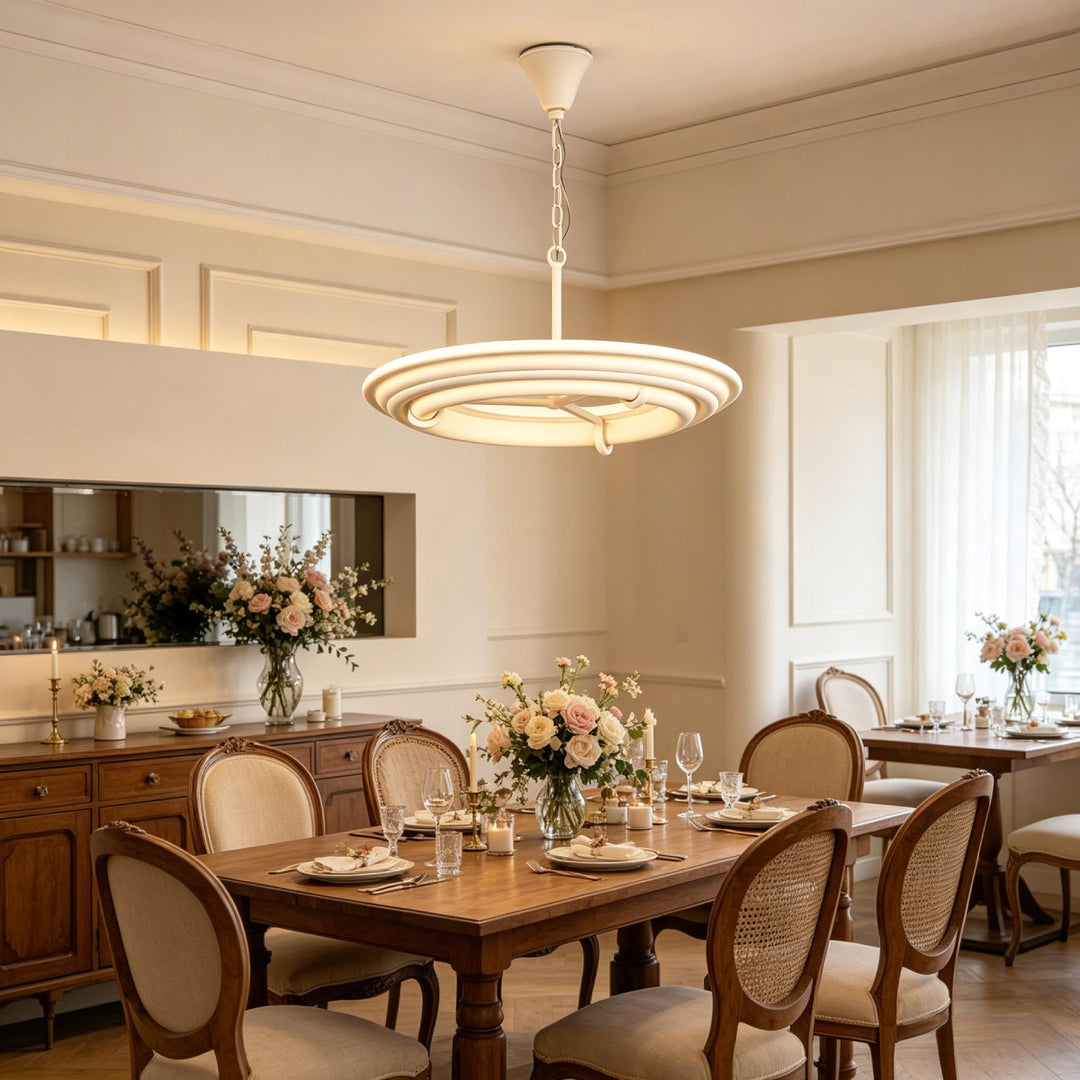 Tiered Plaster Ring Chandelier 13