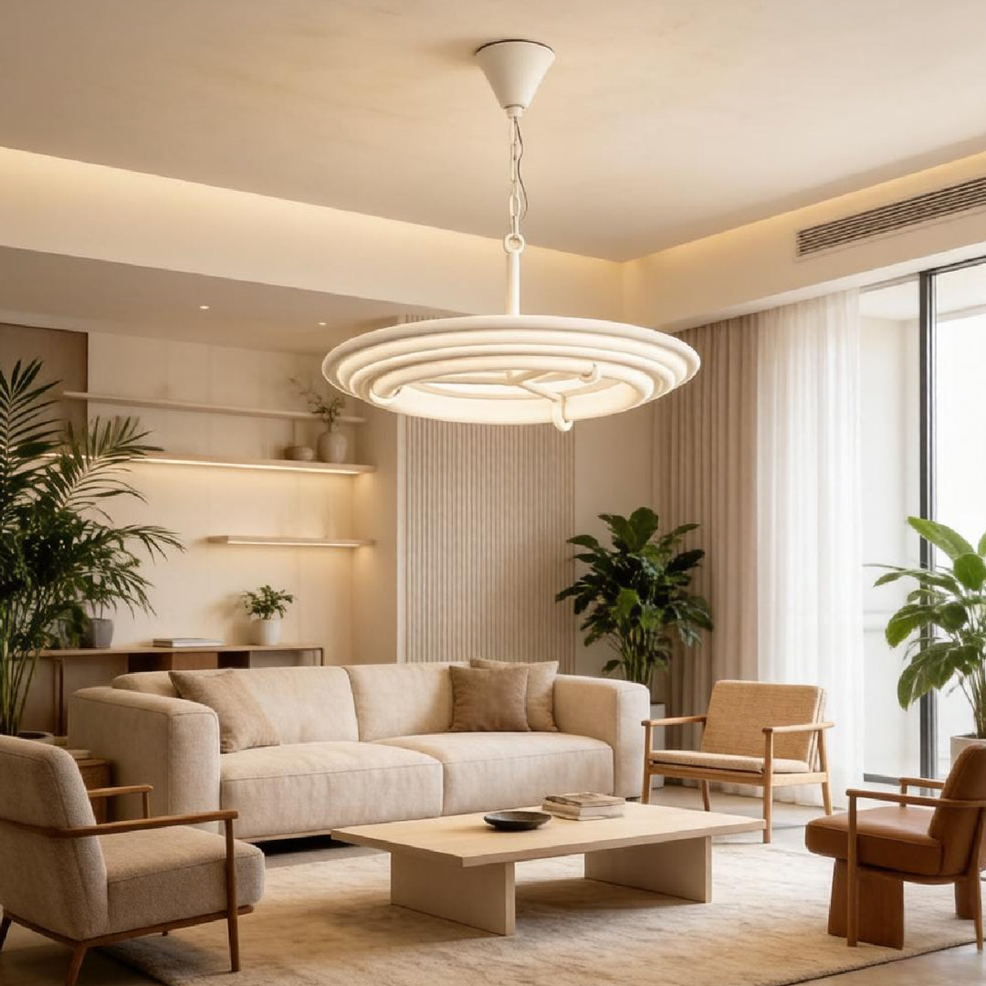 Tiered Plaster Ring Chandelier 14