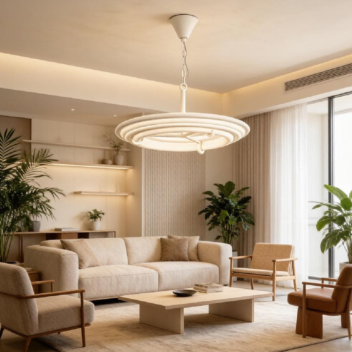 Tiered Plaster Ring Chandelier 14