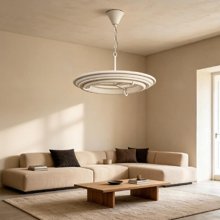 Tiered Plaster Ring Chandelier 15