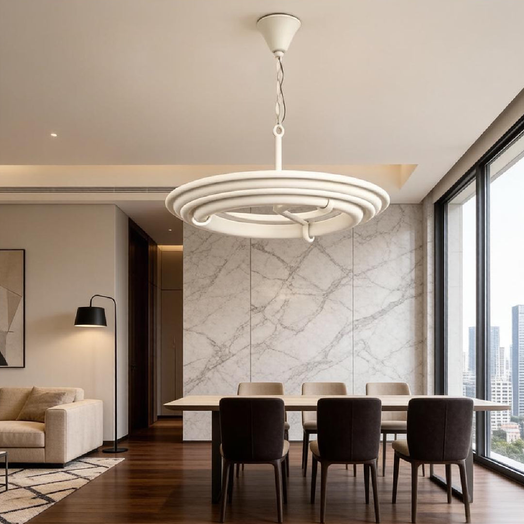 Tiered Plaster Ring Chandelier 3