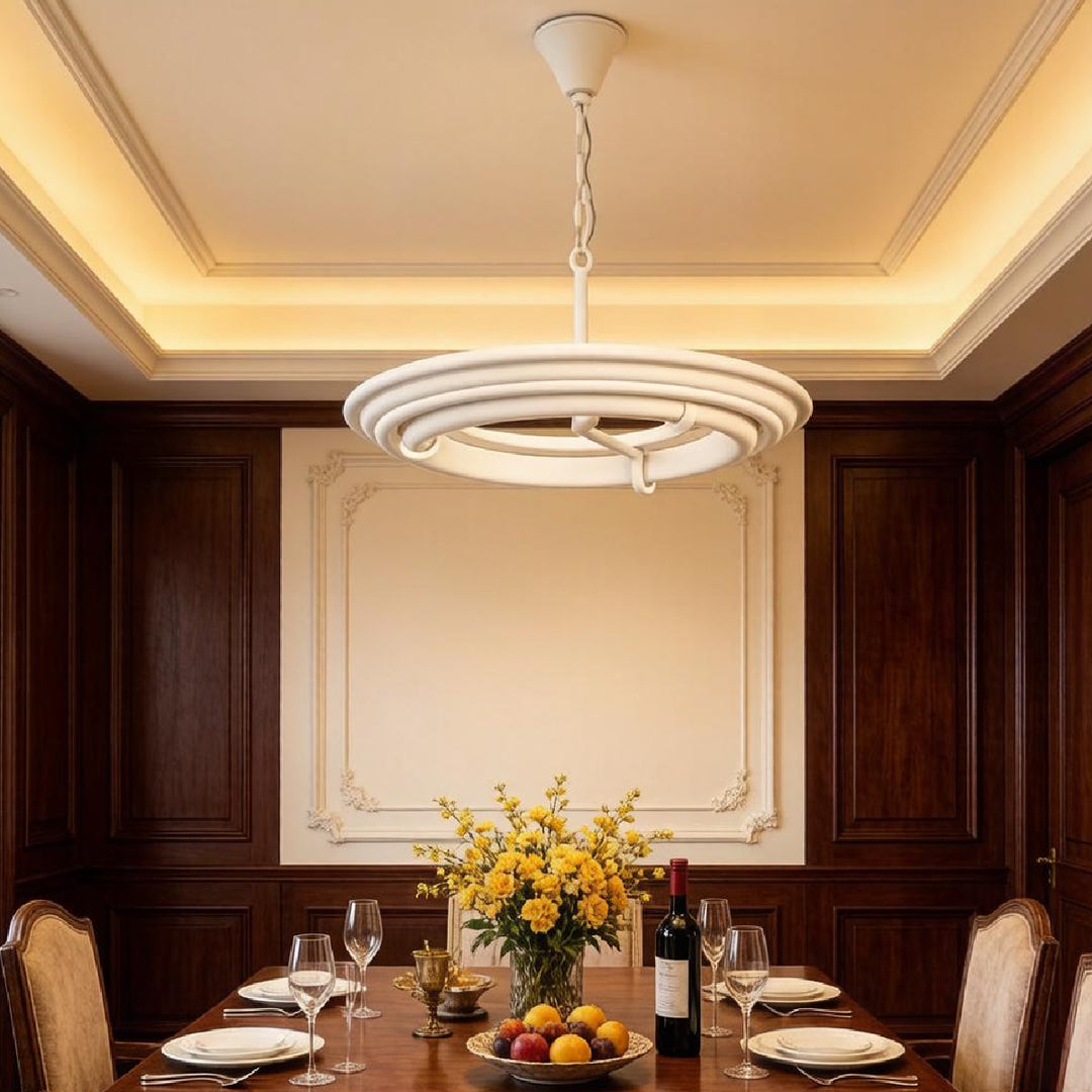 Tiered Plaster Ring Chandelier 4