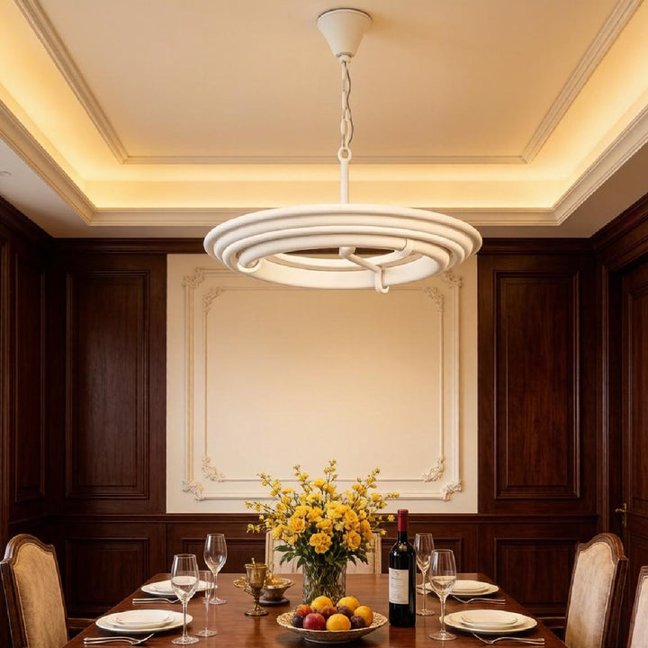 Tiered Plaster Ring Chandelier 4