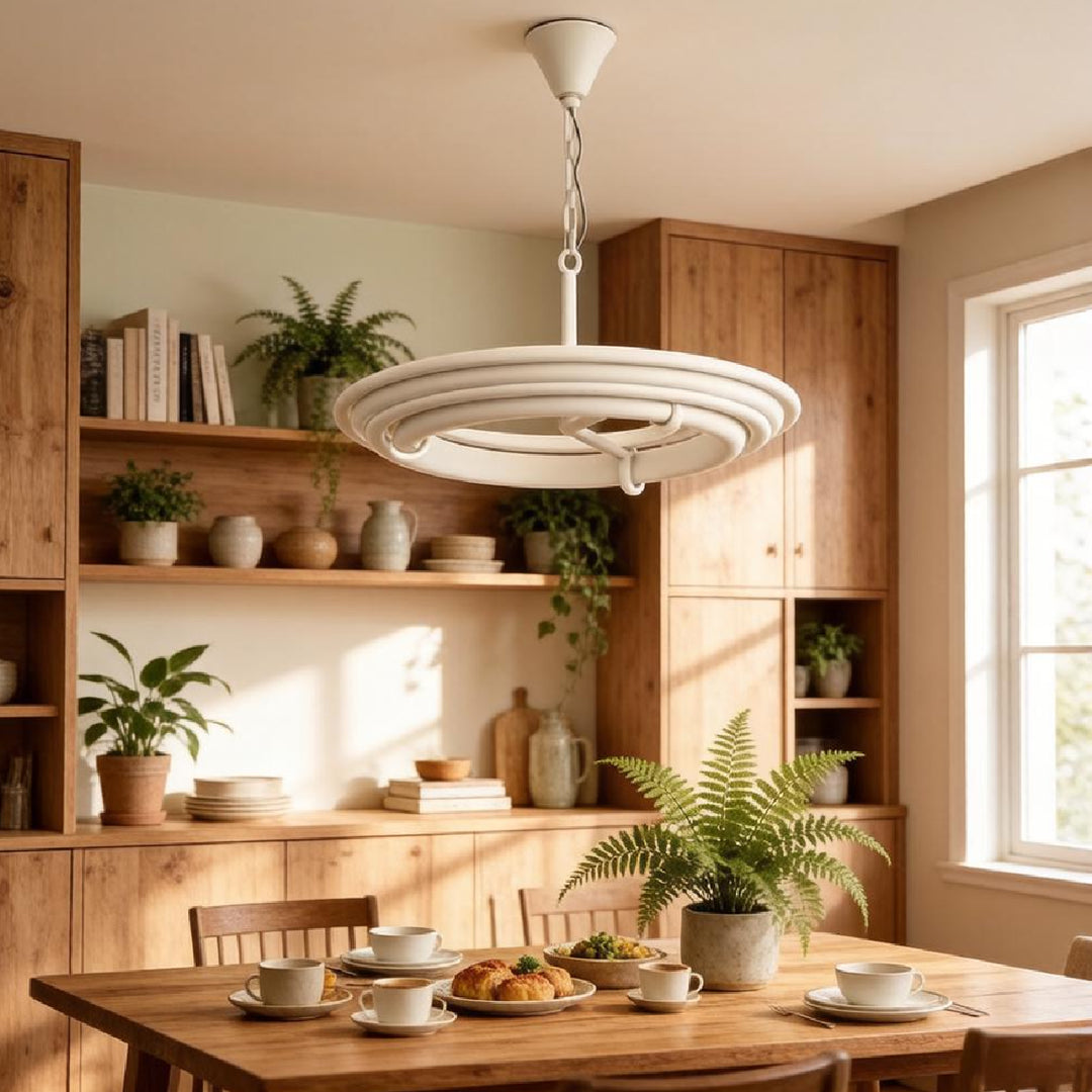 Tiered Plaster Ring Chandelier 5
