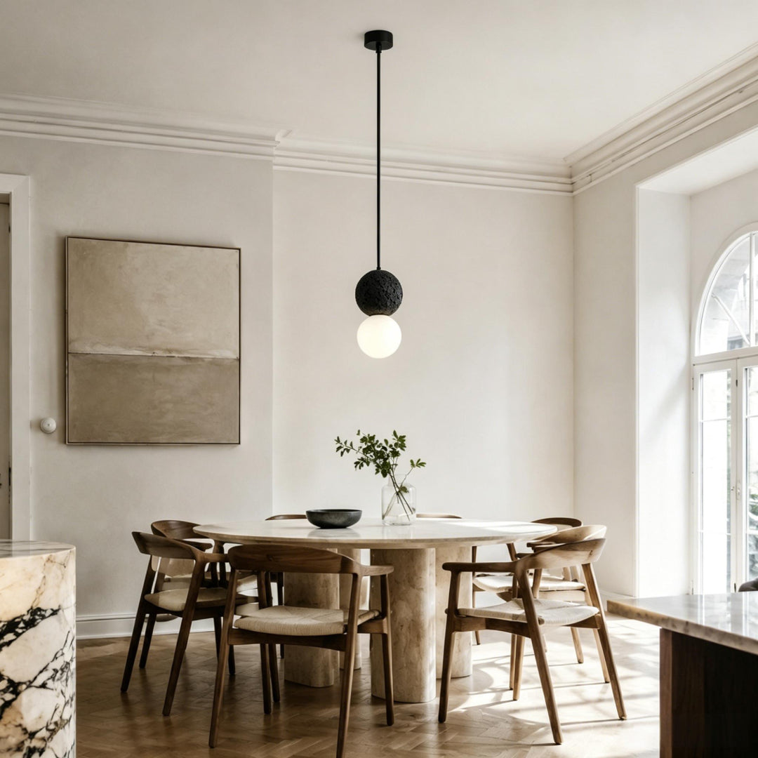 Travertine Globe Modern Pendant Light 9