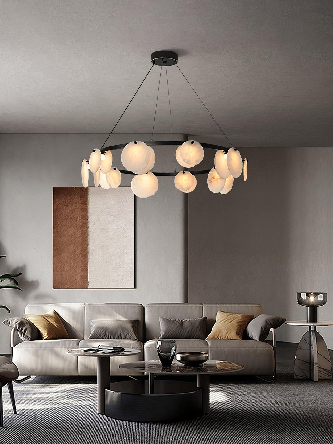Trinidad Disc Alabaster Chandelier 24