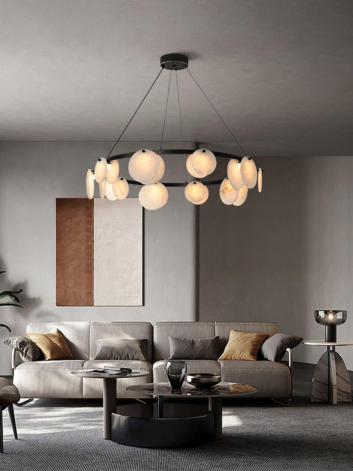 Trinidad Disc Alabaster Chandelier 24