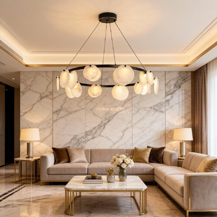 Trinidad Disc Alabaster Chandelier 4