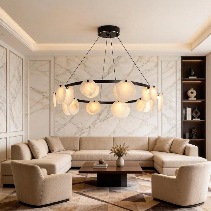 Trinidad Disc Alabaster Chandelier 5