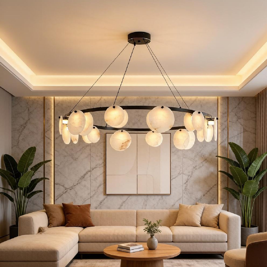 Trinidad Disc Alabaster Chandelier 6