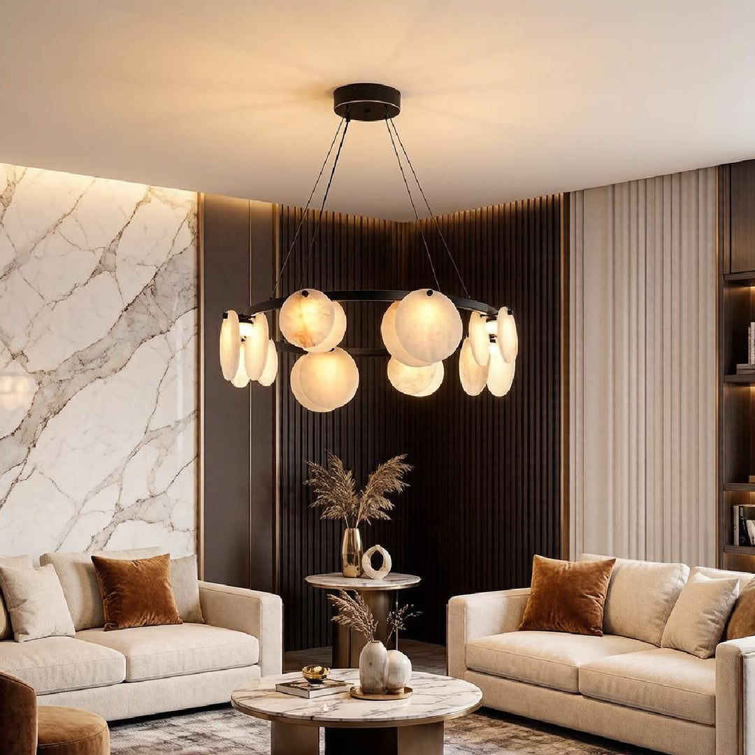 Trinidad Disc Alabaster Chandelier 8