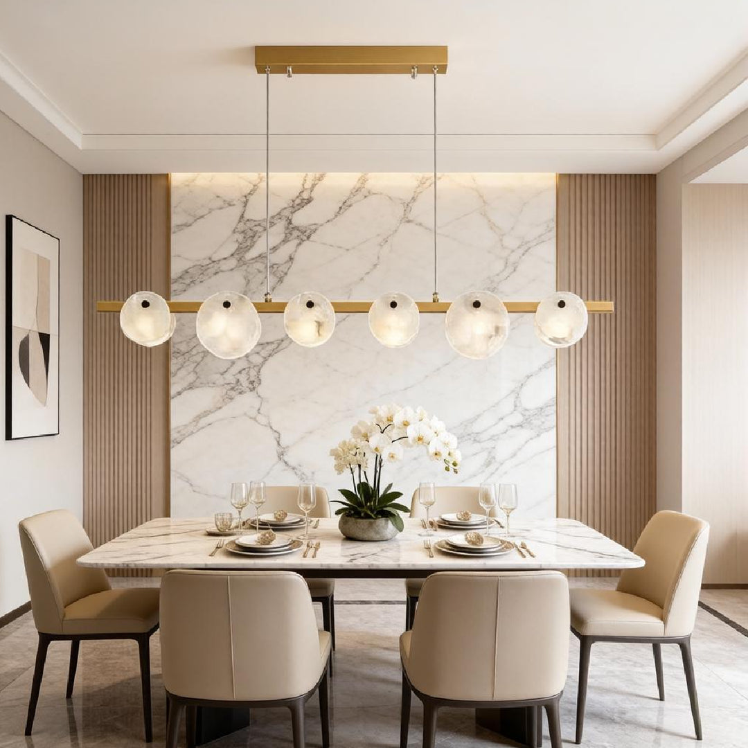 Trinidad Linear Disc Alabaster Chandelier 14
