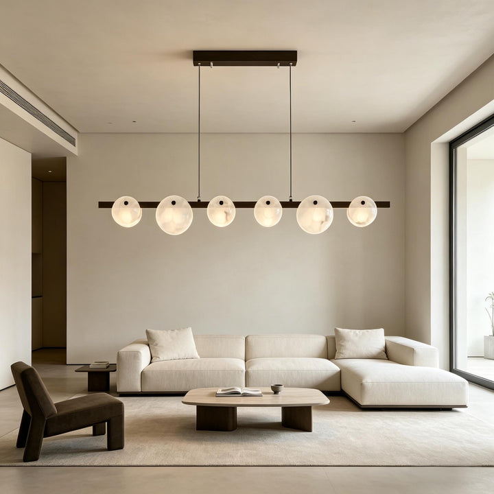 Trinidad Linear Disc Alabaster Chandelier 9