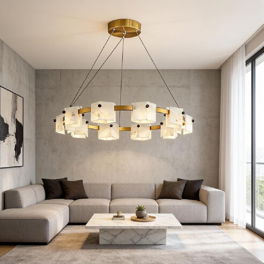 Trinidad Rhombus Alabaster Chandelier 10